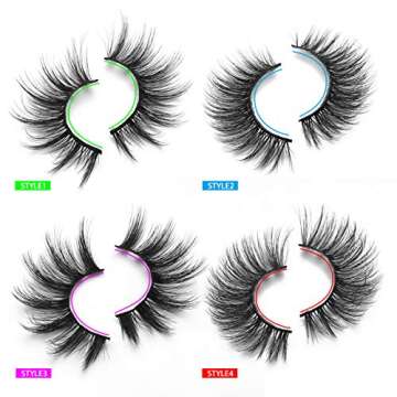 DYSILK Mink Lashes False Eyelashes - Wispy Lashes Natural Look 20 Pairs Lashes Pack 4 Styles Mixed Faux Mink Eyelashes 6D Fake Eyelashes Fluffy Cat Eye Lashes Pack| 11mm-20mm