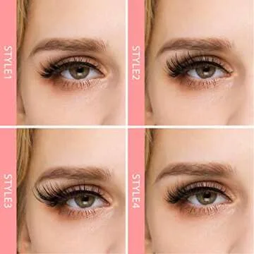 DYSILK Mink Lashes False Eyelashes - Wispy Lashes Natural Look 20 Pairs Lashes Pack 4 Styles Mixed Faux Mink Eyelashes 6D Fake Eyelashes Fluffy Cat Eye Lashes Pack| 11mm-20mm