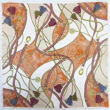 100% Mulberry Silk Scarfs for Women - Lightweight Square Satin Head Scarf - Small Silk Hair Scarf wi...