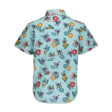 Disney Lilo & Stitch Big Boys Hawaiian Button Down Dress Shirt 10-12