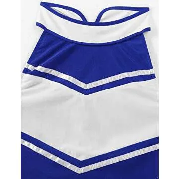 XUNZOO Women Schoolgirls Cheerleading Costume 2 Piece Fancy Role Play Dress Uniform Crop Top Mini Skirt Outfits Blue Medium