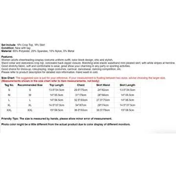 XUNZOO Women Schoolgirls Cheerleading Costume 2 Piece Fancy Role Play Dress Uniform Crop Top Mini Skirt Outfits Blue Medium