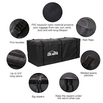 CZC AUTO 20 cu ft Weatherproof Hitch Cargo Carrier Bag for Cars, Trucks, SUVs