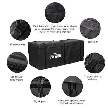 CZC AUTO 20 cu ft Weatherproof Hitch Cargo Carrier Bag for Cars, Trucks, SUVs