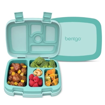 Bentgo Kids Bento-Style 5-Compartment Leak-Proof Lunch Box - Ideal Portion Sizes for Ages 3 to 7 - D...