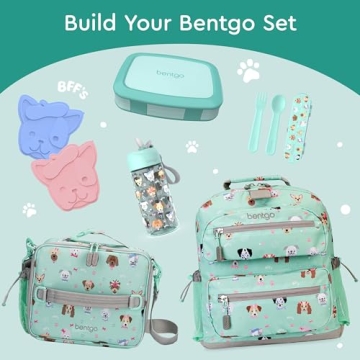 Bentgo Kids Bento-Style 5-Compartment Leak-Proof Lunch Box - Ideal Portion Sizes for Ages 3 to 7 - Durable, Drop-Proof, Dishwasher Safe, BPA-Free, & Made with Food-Safe Materials (Seafoam)