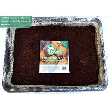 Hydro Crunch CB801-2PK Coco Block 2-Pack Soiless Growing Media, Brown