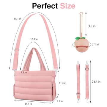 KUBYA Diaper Bag Tote, Baby Diaper Tote Bags Crossbody Hospital Bag Travel Large Mommy Bag, with Silicone Pacifier Case