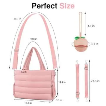 KUBYA Diaper Bag Tote, Baby Diaper Tote Bags Crossbody Hospital Bag Travel Large Mommy Bag, with Silicone Pacifier Case