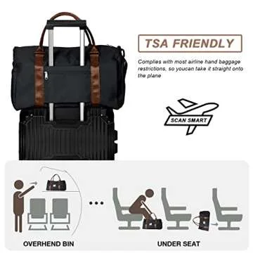 Weekender Gym Duffel Bags for Women Brown handle with Toiletry Bag,Travel Totes Bag for Airplane, Cute Sports Dance Bag Overnight Luggage Bag with Wet Pocket Shoe Compartment, Carry On Hospital Bag