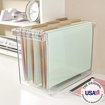 Stylish and Durable Clear Hanging File Box for Easy Organization