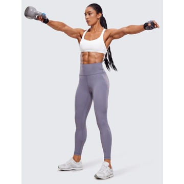 CRZ YOGA Women's Strappy Sports Bra - Criss Cross Back Padded Medium Support Wireless Bra Sexy Workout Yoga Bra White Small