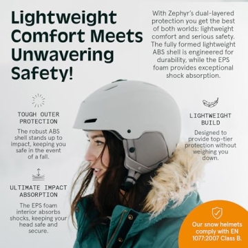 Retrospec Zephyr Ski Helmet Adjustable Fit Breathable Vents