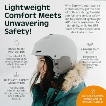 Retrospec Zephyr Ski Helmet Adjustable Fit Breathable Vents