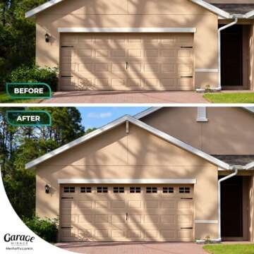 Magnetic Garage Door Windows | Now 2X Stronger | Decorative Black Window Decals for Two Car Garage |...