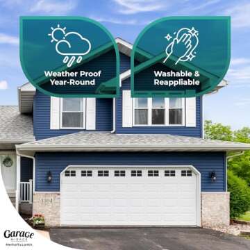 Magnetic Garage Door Windows | Now 2X Stronger | Decorative Black Window Decals for Two Car Garage | Magnets Hardware Set | Faux Kit | Perfect Decoration & Easy Installation Home Upgrade