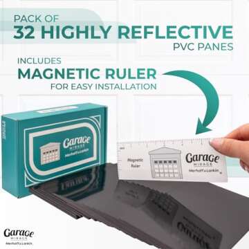 Magnetic Garage Door Windows | Now 2X Stronger | Decorative Black Window Decals for Two Car Garage | Magnets Hardware Set | Faux Kit | Perfect Decoration & Easy Installation Home Upgrade