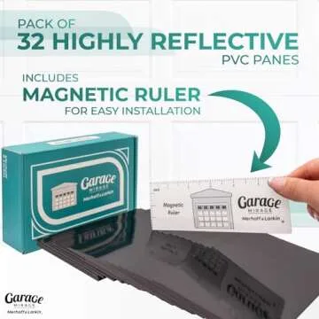 Magnetic Garage Door Windows | Now 2X Stronger | Decorative Black Window Decals for Two Car Garage | Magnets Hardware Set | Faux Kit | Perfect Decoration & Easy Installation Home Upgrade