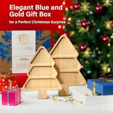 Dofira Christmas Tree Serving Platters Set of 2 - Perfect for Holidays