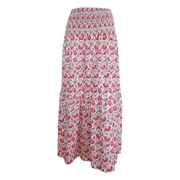 Womens Flowy Maxi Skirt Vintage Floral Print for All Occasions