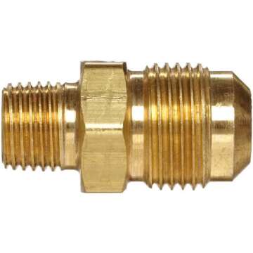 Anderson Metals 54048-0604 Brass Tube Fitting, Half-Union, 3/8" Flare x 1/4" Male Pipe