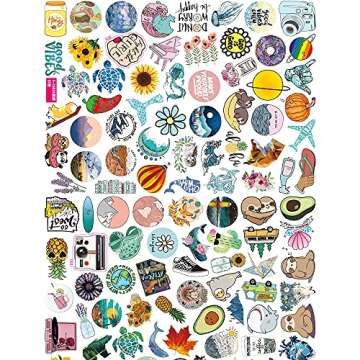 HCNOCNB 400 PCS Water Bottle Stickers Pack for HydroFlask,Aesthetic Vinyl Stickers for Vsco Girls,Te...