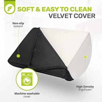 ErgoFoam Foot Rest for Under Desk at Work Adjustable - Chiropractor-Endorsed, High-Density Foam, Velvet (Black)