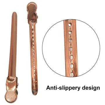 12 Packs Duck Bill Clips, 3.5 Inches Dividing Hair Styling Clips, Metal Hairpin for Hair Sectioning, Styling, Coloring, Essential Hairdressing Tools for Women and Girls (Rose Gold)