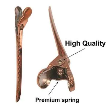 12 Packs Duck Bill Clips, 3.5 Inches Dividing Hair Styling Clips, Metal Hairpin for Hair Sectioning, Styling, Coloring, Essential Hairdressing Tools for Women and Girls (Rose Gold)