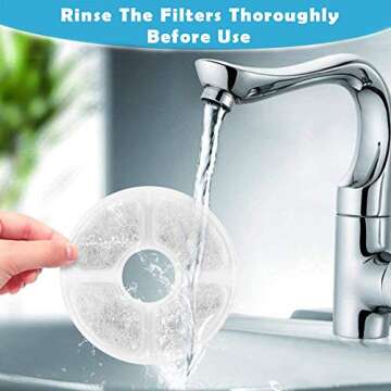 PK.ZTopia 12-Pack Cat Water Fountain Filter, Pet Fountain Filters, Filters for Pet Water Fountains,Round Replacement Cat Filters for 84oz/2.5L Water Fountain