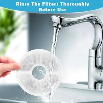 PK.ZTopia 12-Pack Cat Water Fountain Filter, Pet Fountain Filters, Filters for Pet Water Fountains,Round Replacement Cat Filters for 84oz/2.5L Water Fountain