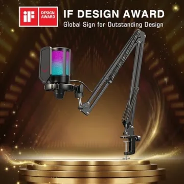 FIFINE Gaming USB Microphone with RGB for Streamers