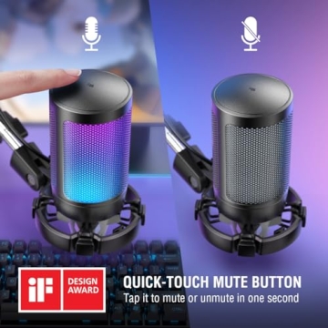 FIFINE Gaming USB Microphone with RGB for Streamers