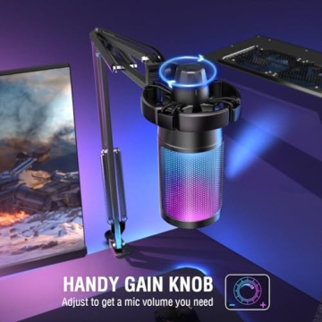 FIFINE Gaming USB Microphone with RGB for Streamers