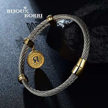 BIJOUX BOBBI [Luxury Packaging Alphabets Cubic Zirconia Twisted Wire Initial Bracelets - A4168BXK-P