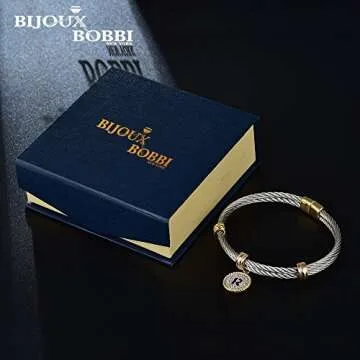 BIJOUX BOBBI [Luxury Packaging Alphabets Cubic Zirconia Twisted Wire Initial Bracelets - A4168BXK-P