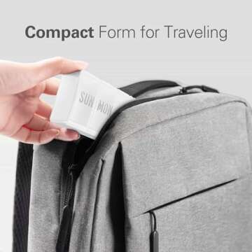 Barhon Pill Organizer Large, Weekly Pill Organizer Pill Box, Medicine Pill Organizer Travel, 7 Day Pill Case for Big Vitamin Supplements Fish Oil, White