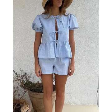 Stylish Argeousgor Women Y2k 2 Piece Pajama Set