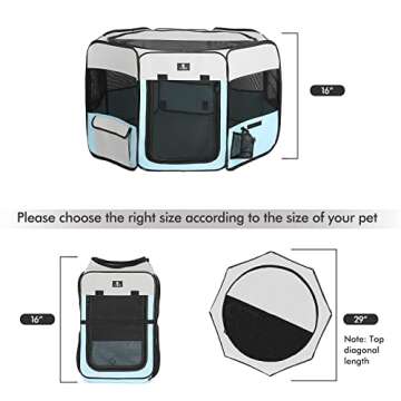 X-ZONE PET Dog Playpen Portable Pet Play Pens for Puppies, Cat, Rabbit, Chicks, Foldable Exercise Pl...