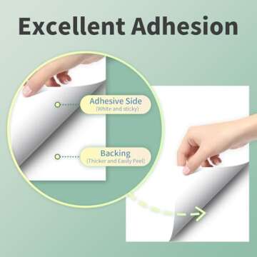 Uinkit 100 Sheets Printable Glossy Sticker Photo Paper 8.5x11 Full Sheet Inkjet Self Adhesive Photo Paper Label For for Scrapbooking, Brand Logo, Party Decor Stickers Letter Size