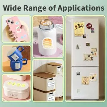 Uinkit 100 Sheets Printable Glossy Sticker Photo Paper 8.5x11 Full Sheet Inkjet Self Adhesive Photo Paper Label For for Scrapbooking, Brand Logo, Party Decor Stickers Letter Size