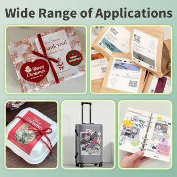 Uinkit 100 Sheets Printable Glossy Sticker Photo Paper 8.5x11 Full Sheet Inkjet Self Adhesive Photo Paper Label For for Scrapbooking, Brand Logo, Party Decor Stickers Letter Size