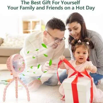 snawowo Mini Handheld Personal Portable Fan, Baby Stroller Fan, Car Seat USB or Battery Powered, with Flexible Tripod Clip on Student Bed Desk Bike Crib Treadmill Camping Traveling(Pink)