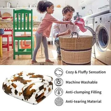 Cow Print Blanket | Soft Fleece Flannel Cozy Cow Blankets | Couch Sofa Bed Cow Blankets Throws | Baby Kids Girls Boys Teens Birthday Valentine's Day