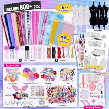 Fashion Designer Kit for Girls - 800+ Pcs Arts & Crafts