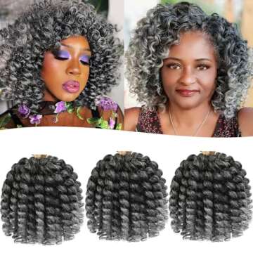 Jamaican Bounce Crochet Hair Extensions 8 inch Ringlet Wand Curl Crochet Hair Curly Pre Looped Croch...