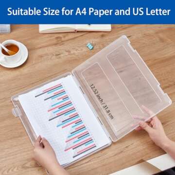 Mickiewicz 6 Pack A4 Paper Storage Box, 8.5 x 11 Project Case for US letter, Thick Scrapbook Storage Box Craft Storage Box Art Supplies Storage and Organization, Board Game Storage and Organizers