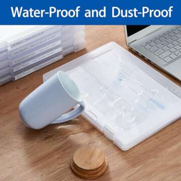 Mickiewicz 6 Pack A4 Paper Storage Box, 8.5 x 11 Project Case for US letter, Thick Scrapbook Storage Box Craft Storage Box Art Supplies Storage and Organization, Board Game Storage and Organizers