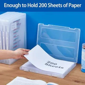 Mickiewicz 6 Pack A4 Paper Storage Box, 8.5 x 11 Project Case for US letter, Thick Scrapbook Storage Box Craft Storage Box Art Supplies Storage and Organization, Board Game Storage and Organizers