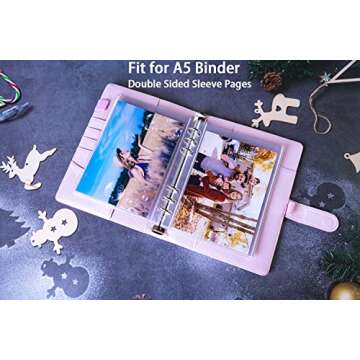 30 Pack 60 Pockets 5x7' Ultra-Clear Photocard Sleeves for 6 Ring A5 Binder, Double-Sided 1 Pocket Photo Pages, Top Loading Sheet Protector for Photos, Postcards, Seed Packets